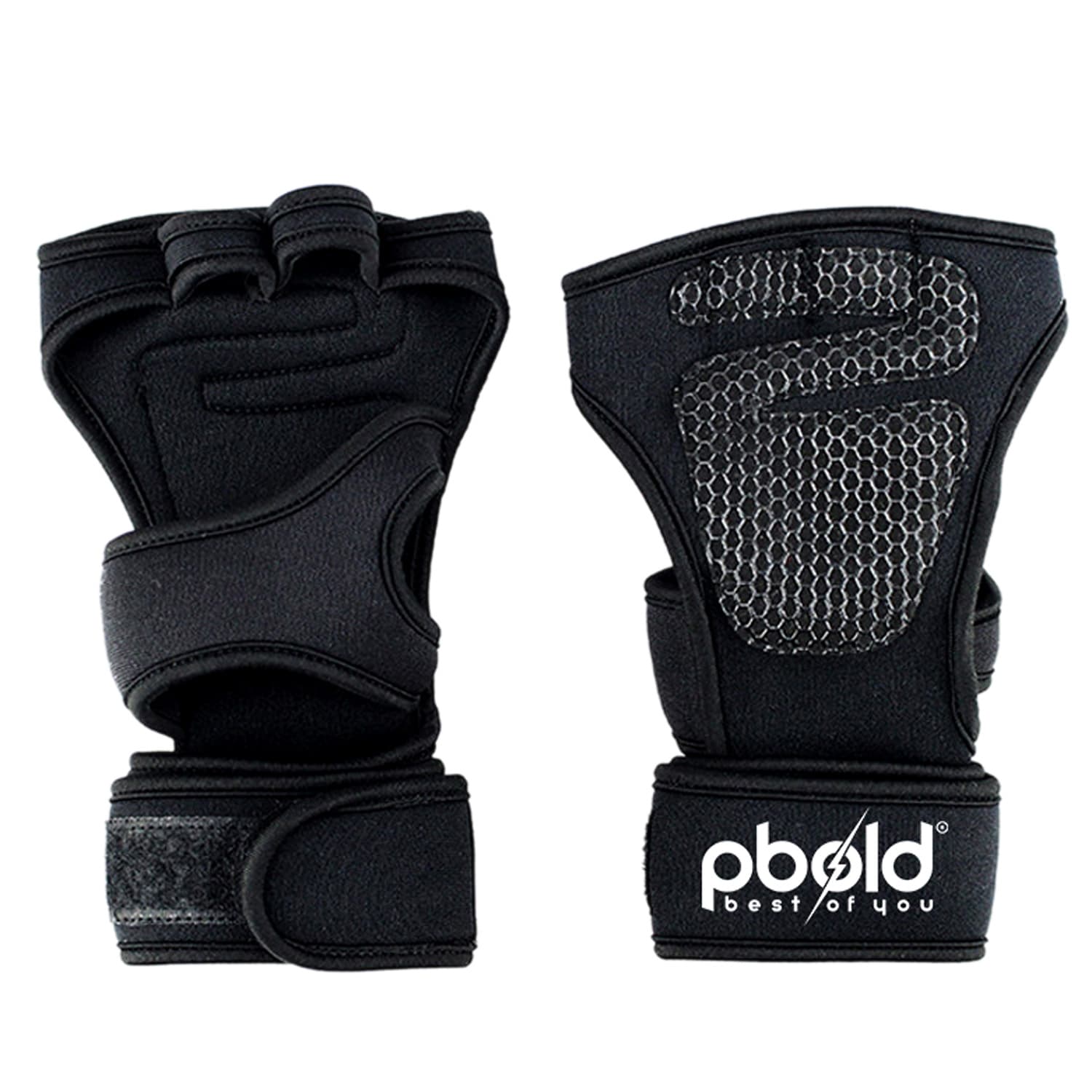 Guantes Gym Con Muñequera Negro S